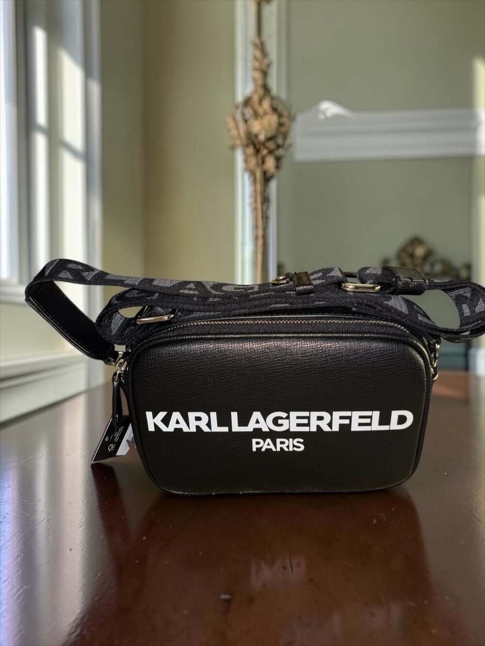 Karl Lagerfeld Paris Maybelle Camera Crossbody Bag Black